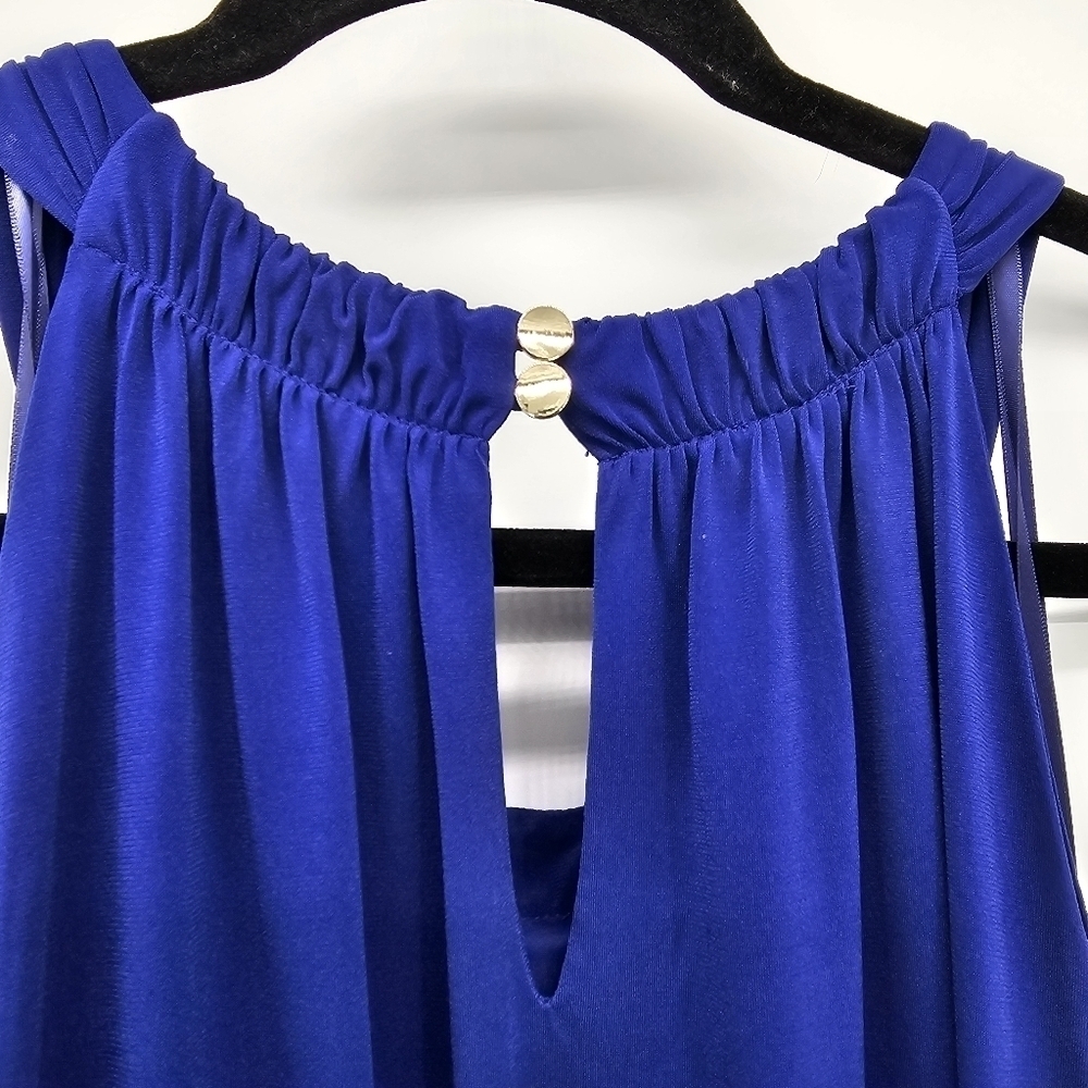 Chico's royal blue Petite Fringed-Hem Dress new women's size 3P - Picture 5 of 10